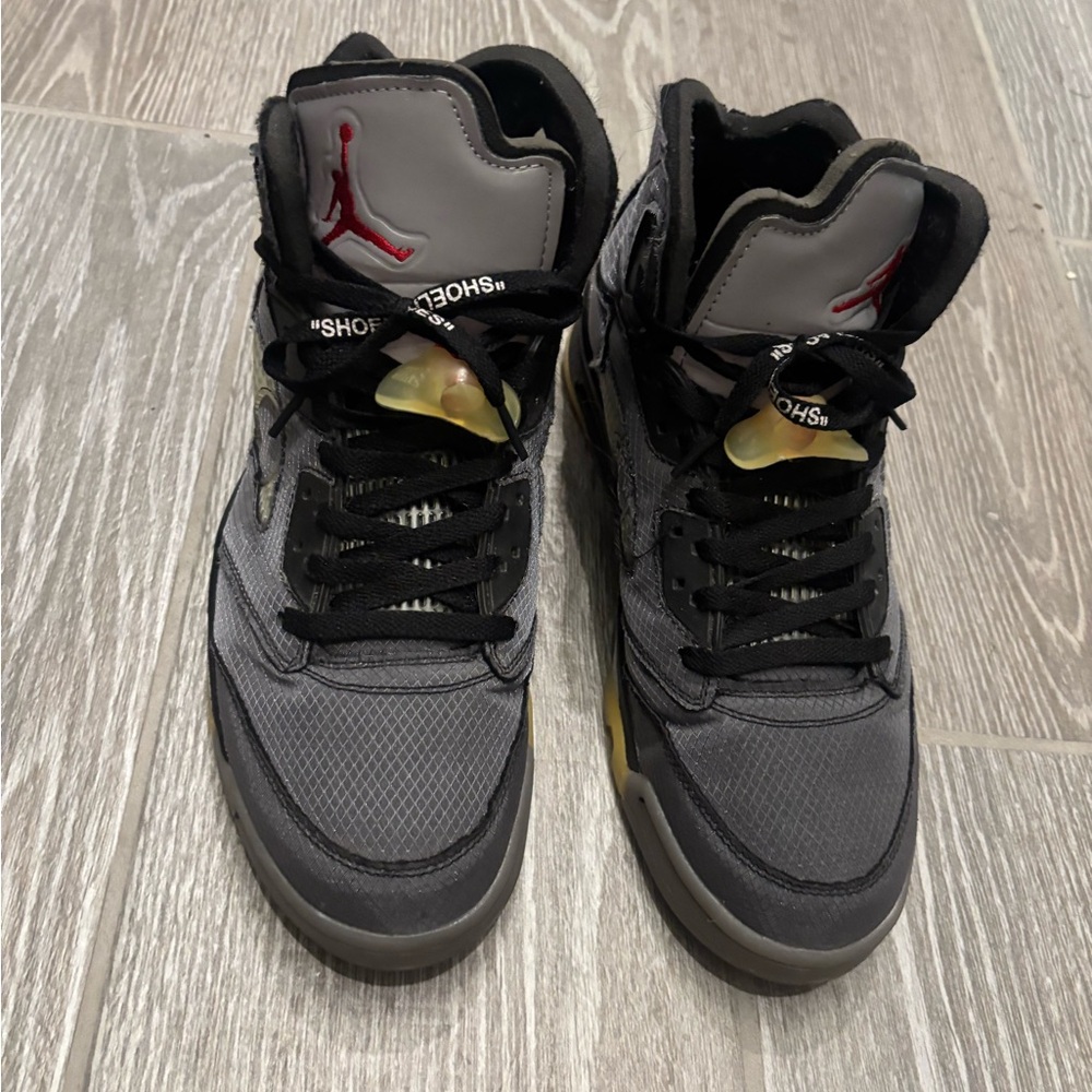 Air Jordan 5 Retro Style Gray & Black Sneakers